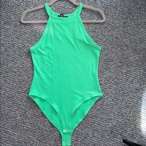 Green Halter Neck Body Suit